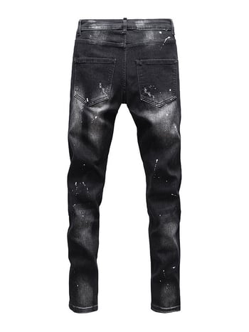 Patchworkos farmernadrág, karcsúsított fazon, középmagas derekú, cipzáras záródás, enyhe elasztikusság