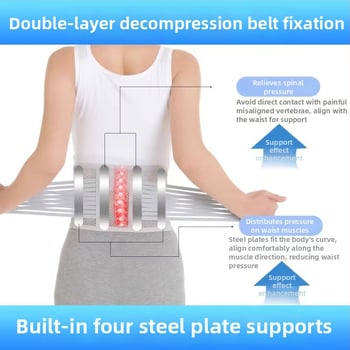 Keskeny, légáteresztő deréköv acéllemez-támogatással és mágneses fűtéssel a dekompresszióhoz – univerzális derékvédő poliészter rostból