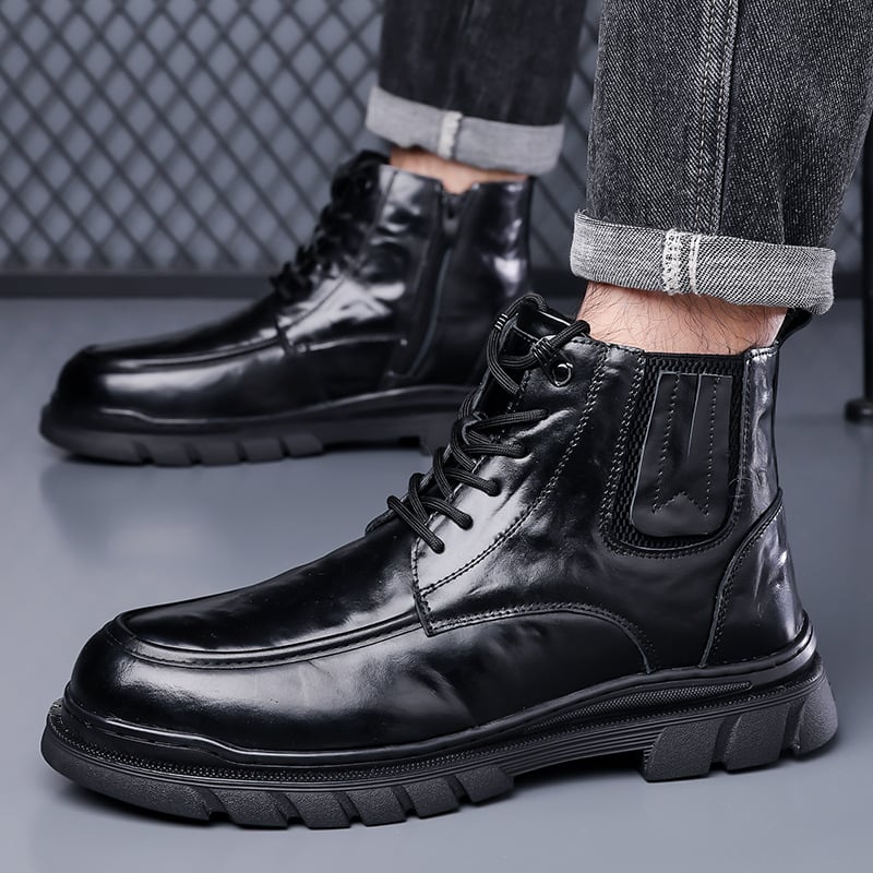 Martin csizmák – Felsőrész: felső réteg marhabőrből; Szár magassága: középső vádlira; Lábujjforma: kör; Talp: gumi; Belső bélés: PU