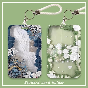 Youhanuo kártyatartó – virágos Cartoon dizájn, műanyag, kemény tok, anti-lost funkció