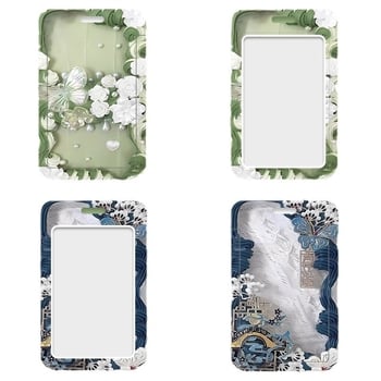 Youhanuo kártyatartó – virágos Cartoon dizájn, műanyag, kemény tok, anti-lost funkció