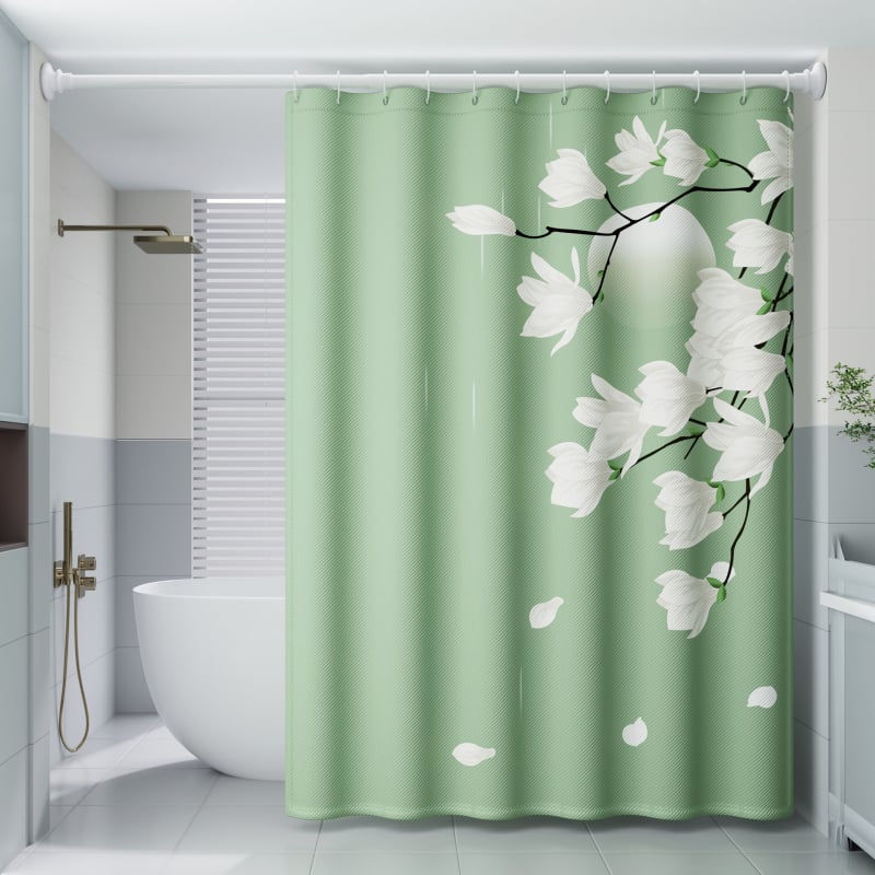 PEVA Zuhanyfüggöny Készlet – Francia Stílus, Vízálló Fürdőszobai Partíciófüggöny és Ajtófüggöny, Szerelés Fúrás Nélkül