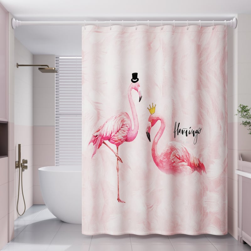 PEVA Zuhanyfüggöny Készlet – Francia Stílus, Vízálló Fürdőszobai Partíciófüggöny és Ajtófüggöny, Szerelés Fúrás Nélkül