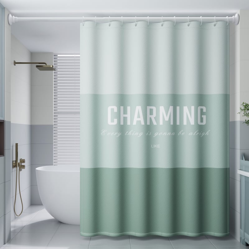 PEVA Zuhanyfüggöny Készlet – Francia Stílus, Vízálló Fürdőszobai Partíciófüggöny és Ajtófüggöny, Szerelés Fúrás Nélkül