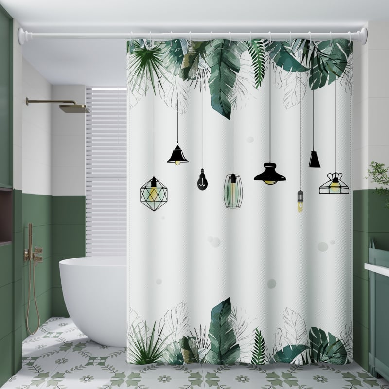 PEVA Zuhanyfüggöny Készlet – Francia Stílus, Vízálló Fürdőszobai Partíciófüggöny és Ajtófüggöny, Szerelés Fúrás Nélkül