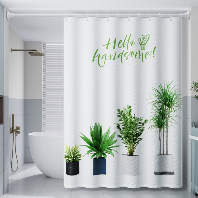 PEVA Zuhanyfüggöny Készlet – Francia Stílus, Vízálló Fürdőszobai Partíciófüggöny és Ajtófüggöny, Szerelés Fúrás Nélkül