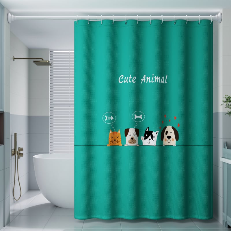 PEVA Zuhanyfüggöny Készlet – Francia Stílus, Vízálló Fürdőszobai Partíciófüggöny és Ajtófüggöny, Szerelés Fúrás Nélkül