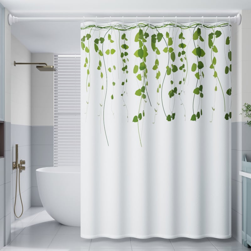 PEVA Zuhanyfüggöny Készlet – Francia Stílus, Vízálló Fürdőszobai Partíciófüggöny és Ajtófüggöny, Szerelés Fúrás Nélkül