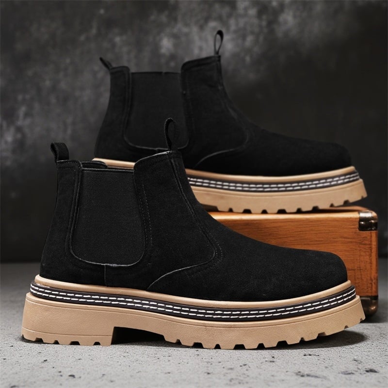 Férfi Chelsea bakancs középmagas felső PU; PVC talp; EVA talpbetét; középső sarok 3–5 cm