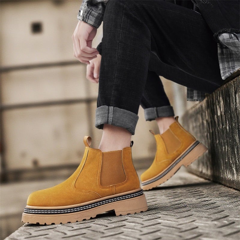 Férfi Chelsea bakancs középmagas felső PU; PVC talp; EVA talpbetét; középső sarok 3–5 cm