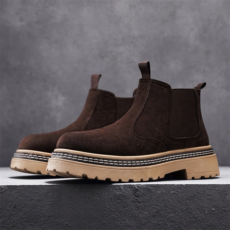 Férfi Chelsea bakancs középmagas felső PU; PVC talp; EVA talpbetét; középső sarok 3–5 cm