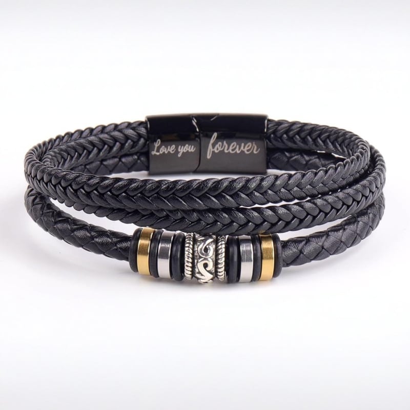 Bőr karkötő, uniszex punk stílus, elektroplakolt felület, 2025 tavasz, kéz ékszerei