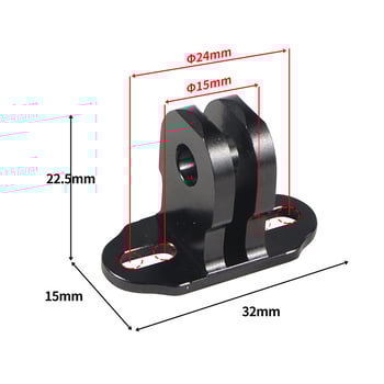 Fiksni nosač za metalni okvir kućnog kaveza, kompatibilan s GoPro i DJI akcijskim kamerama; razmak rupa 15–24 mm; aluminijska legura