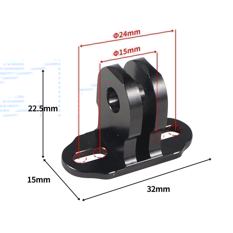 Fiksni nosač za metalni okvir kućnog kaveza, kompatibilan s GoPro i DJI akcijskim kamerama; razmak rupa 15–24 mm; aluminijska legura