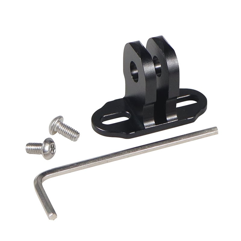 Fiksni nosač za metalni okvir kućnog kaveza, kompatibilan s GoPro i DJI akcijskim kamerama; razmak rupa 15–24 mm; aluminijska legura