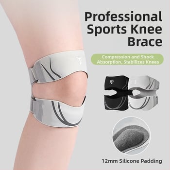 Patellát tartó térdvédő a térdízület védelméért, anyagok Spandex-Nylon-Szilíkon, tömeg 100 g alatt, futáshoz és ugrókötélhez