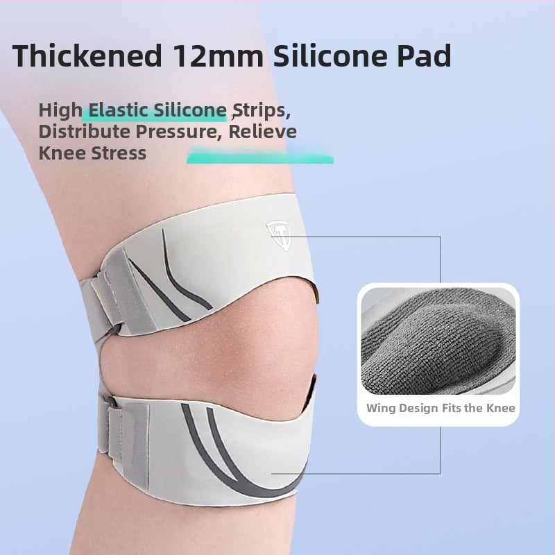 Patellát tartó térdvédő a térdízület védelméért, anyagok Spandex-Nylon-Szilíkon, tömeg 100 g alatt, futáshoz és ugrókötélhez