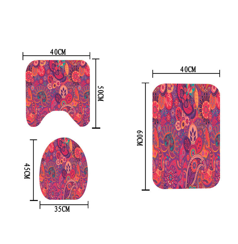 Bohem stílusú nyomtatott fürdőszobai zuhanyfüggöny és válaszfal készlet, poliészter, vízálló és penészálló (Poliészter; Bohem stílus; Nyomtatott minta; Testreszabás elérhető; Licencelt magáncímke)