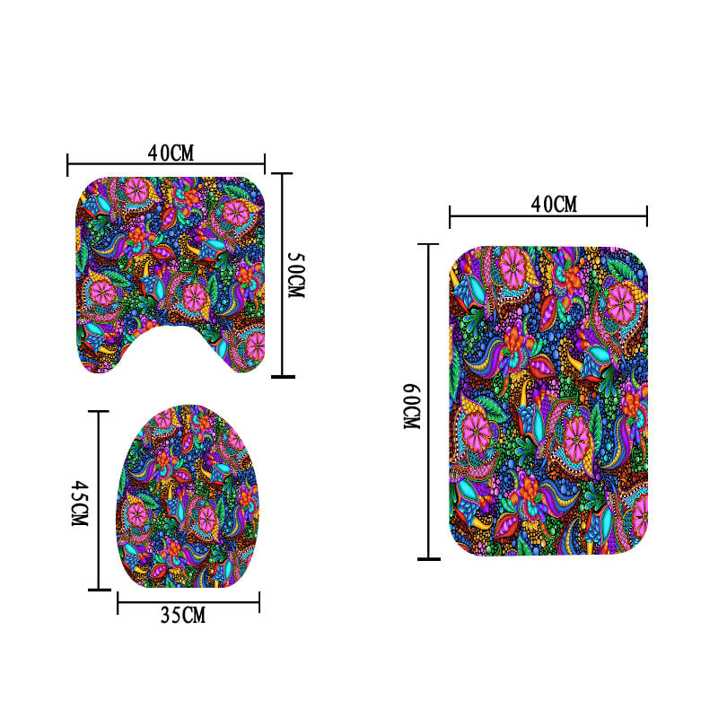 Bohem stílusú nyomtatott fürdőszobai zuhanyfüggöny és válaszfal készlet, poliészter, vízálló és penészálló (Poliészter; Bohem stílus; Nyomtatott minta; Testreszabás elérhető; Licencelt magáncímke)