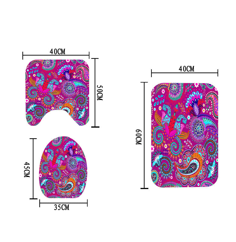 Bohem stílusú nyomtatott fürdőszobai zuhanyfüggöny és válaszfal készlet, poliészter, vízálló és penészálló (Poliészter; Bohem stílus; Nyomtatott minta; Testreszabás elérhető; Licencelt magáncímke)