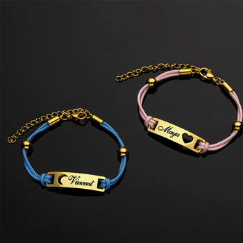 Rozsdamentes acél karkötő, uniszex geometriai kialakítás, testreszabható gravírozás