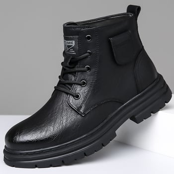 Férfi Martin csizma télre 2025-re, magas szárú, fleece bélés, gumi talp, külső és belső anyag: szuper rost, talp PU, sarokmagasság 3–5 cm