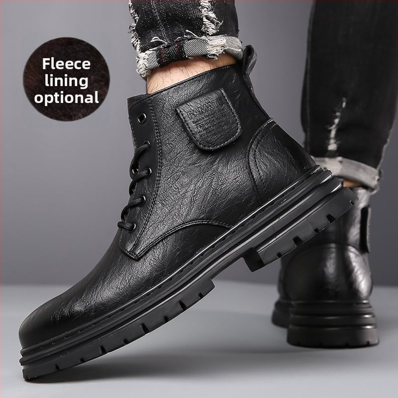 Férfi Martin csizma télre 2025-re, magas szárú, fleece bélés, gumi talp, külső és belső anyag: szuper rost, talp PU, sarokmagasság 3–5 cm