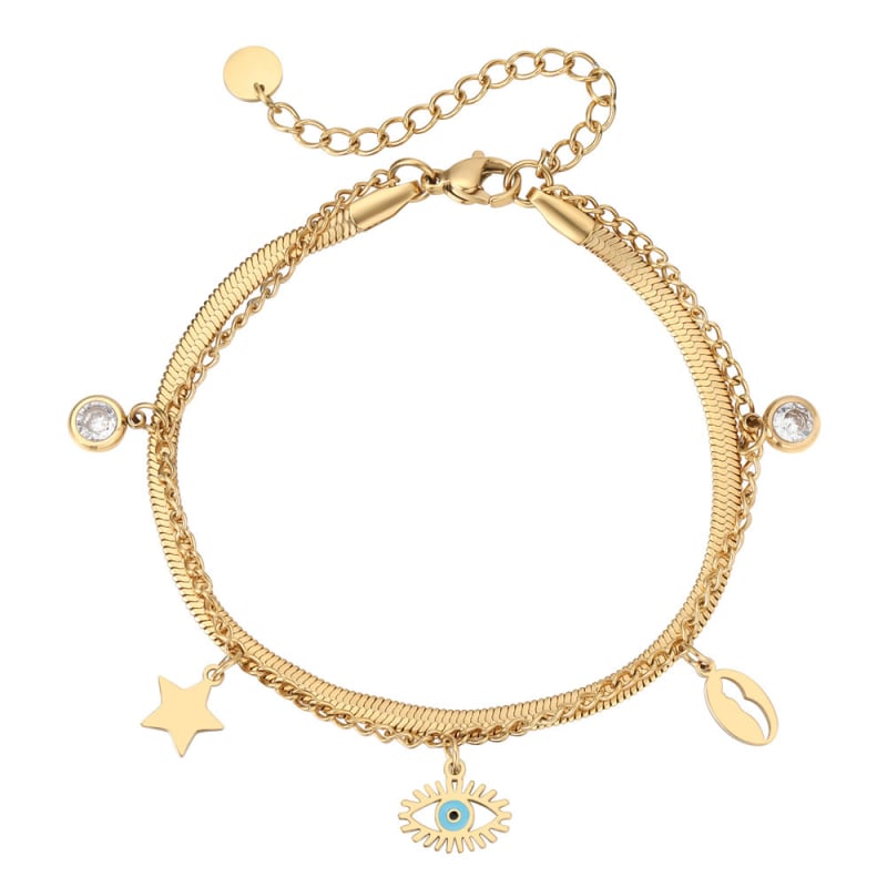 Titánacél karkötő egyszerű városi stílusban, ékszer, 2023 tavasz