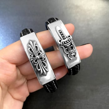 Karkötő kereszt mintázattal, fehér réz, elektroplakálás, retro, uniszex