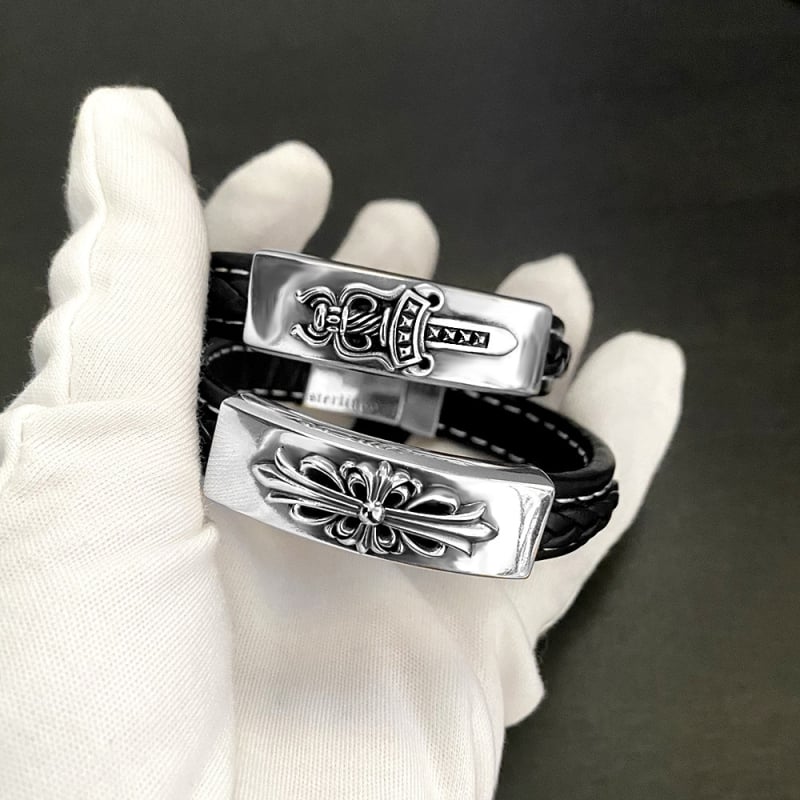 Karkötő kereszt mintázattal, fehér réz, elektroplakálás, retro, uniszex