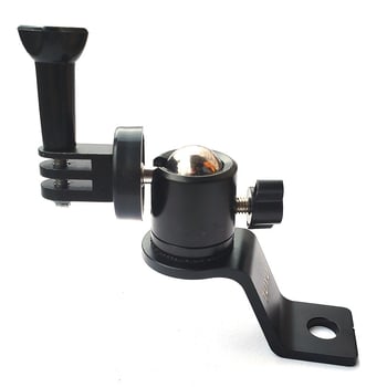 Držač za akcijske kamere, aluminijska legura + ABS, kompatibilan s Insta360 One X R i drugim akcijskim kamerama, dodatak za panoramsko/ nagibno ogledalo motocikla