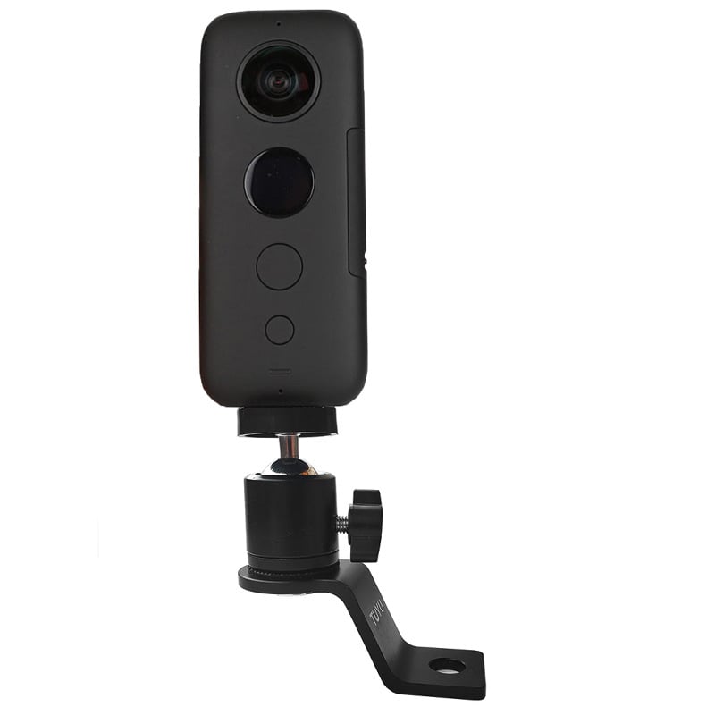 Držač za akcijske kamere, aluminijska legura + ABS, kompatibilan s Insta360 One X R i drugim akcijskim kamerama, dodatak za panoramsko/ nagibno ogledalo motocikla