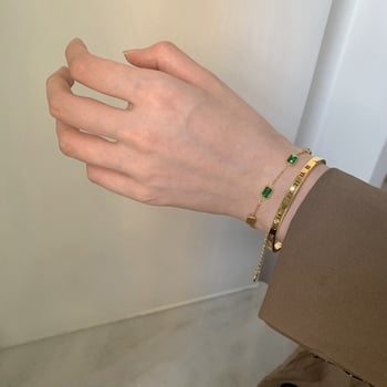 Női titánacél karkötő, geometriai dizájn, elektroplakálás, személyes divat ékszer