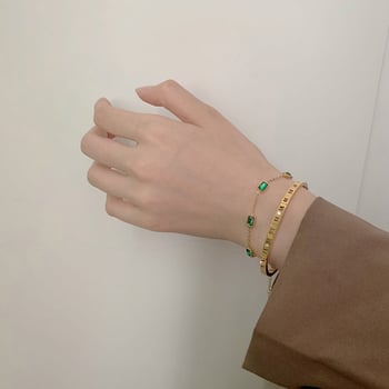 Női titánacél karkötő, geometriai dizájn, elektroplakálás, személyes divat ékszer