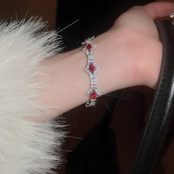 Rombusz formájú cirkón karkötő, ötvözet, elektroplattal bevont, uniszex, koreai–japán stílus, 2024 nyár