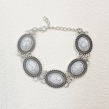 Geometriai alakú ötvözet karkötő, elektroplakáció, retro stílus, nyár 2024