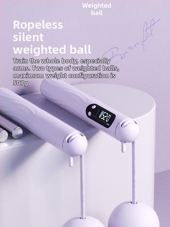 Vezeték nélküli Bluetooth ugrókötél alkalmazással és töltőre csatlakoztatható súlyozott golyóval felnőtteknek edzésre és aerobikhoz (Anyag: ABS; Specifikáció: 3; Alkalmas: futás, edzés, bodybuilding)