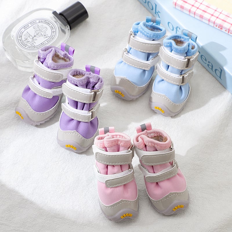 Kis testű kutyáknak szánt téli meleg cipő – puha talp, csúszásmentes, gumi, szennyeződésálló