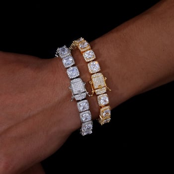 NUOYA réz karkötő cirkóniával – uniszex hip-hop, geometriai dizájn