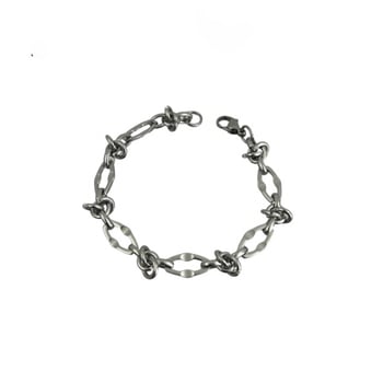 Férfiaknak szánt titán acél karkötő geometriai mintával, polírozott felülettel, évfordulós ajándék, 2024 nyári kiadás