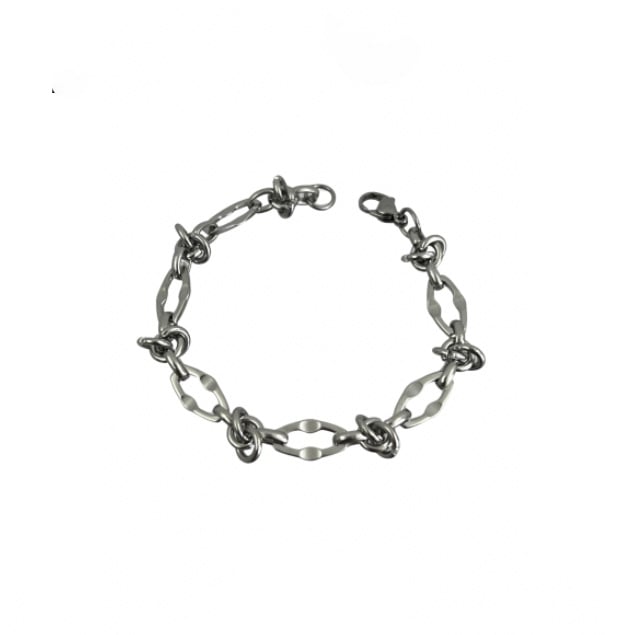 Férfiaknak szánt titán acél karkötő geometriai mintával, polírozott felülettel, évfordulós ajándék, 2024 nyári kiadás