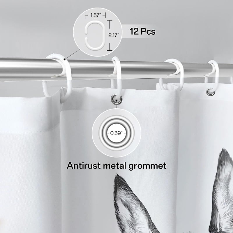 Zuhanyfüggöny kreatív stílussal, poliészter anyag, testreszabott minták, logónyomás elérhető, testreszabás rendelésre