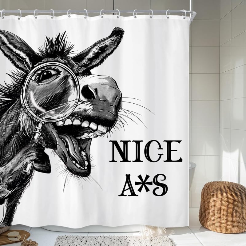 Zuhanyfüggöny kreatív stílussal, poliészter anyag, testreszabott minták, logónyomás elérhető, testreszabás rendelésre