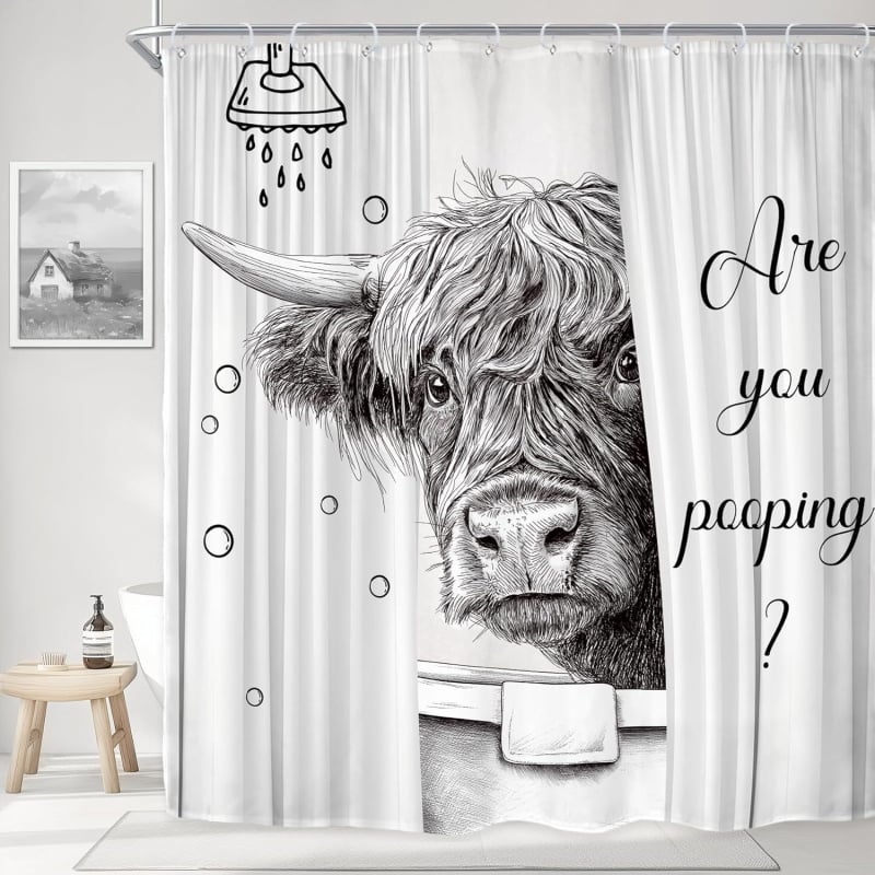 Zuhanyfüggöny kreatív stílussal, poliészter anyag, testreszabott minták, logónyomás elérhető, testreszabás rendelésre