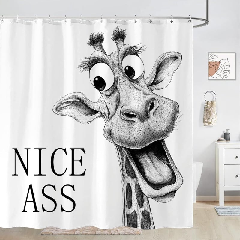 Zuhanyfüggöny kreatív stílussal, poliészter anyag, testreszabott minták, logónyomás elérhető, testreszabás rendelésre