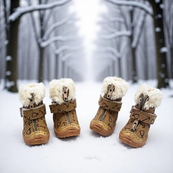 PU kutya cipő, cartoon stílus, vízálló, csúszásmentes, meleg, kopásálló