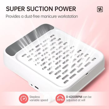 Brushless körömporgyűjtő, nagy teljesítményű, porleválasztó szűrő és por elkülönítése, műanyag ház