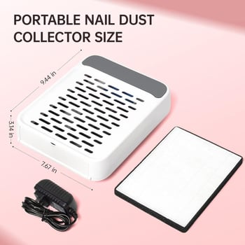 Brushless körömporgyűjtő, nagy teljesítményű, porleválasztó szűrő és por elkülönítése, műanyag ház