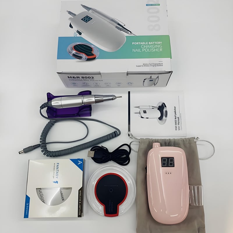 Töltőre csatlakoztatható elektromos körömpolírozó, hordozható, modell 8002, márka Pinchuang