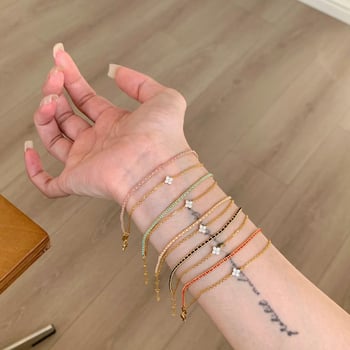 Négylevelű lóhere mintás, kétszintes szövött karkötő, új kínai stílus; Anyag: Réz; Bevonat: elektroplattolás; Márka: Omi Le; Modell: SL-0077